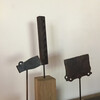 Set of (3) Iron Sculpture on Wood Stand 57862