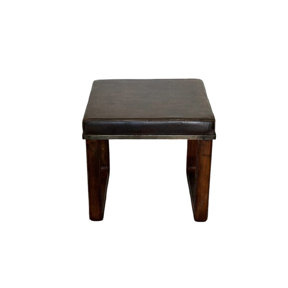 Lucca Studio Vaughn (stool) of black leather top and base 74807