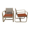 Pair of French Rope Arm Chairs With Leather Seat 27271
