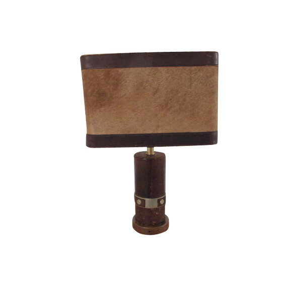 French Square Cow Hide Lamp 24036