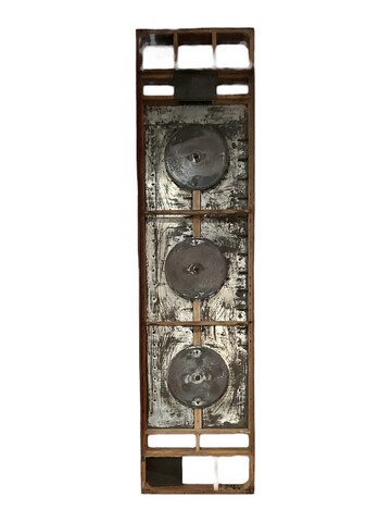 Belgian Modernist Wood and Iron Panel 56985