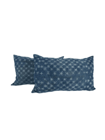 Pair of Vintage Indigo Textile Pillows 68381