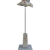 Belgian Cement Bird Mounted on Oak Wood Stand 31516