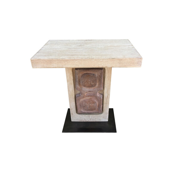 Limited Edition Oak and Ceramic Element Side Table 33594