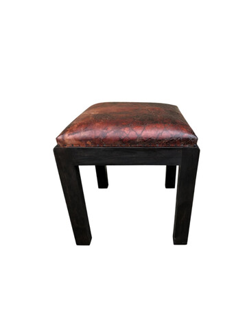 French Leather Stool 65693
