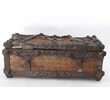 Exceptional Folk Art Wood and Iron Table Box 61953