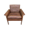 Danish Mid Century Leather Chair and Ottoman 29635