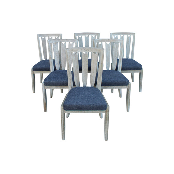 Set of (6) Guillerme & Chambron Dining Chairs 62744