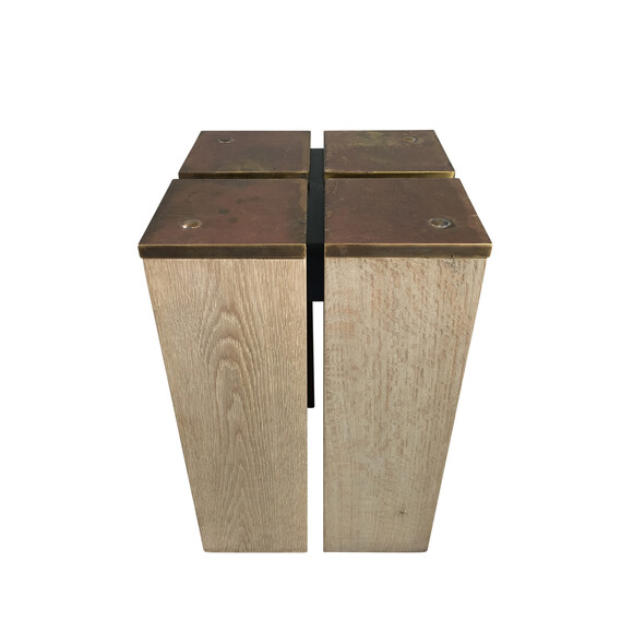 Lucca Limited Edition Bronze and Oak Side Table 19320