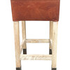 Lucca Studio Single Percy Saddle Leather and Oak Stool 54595