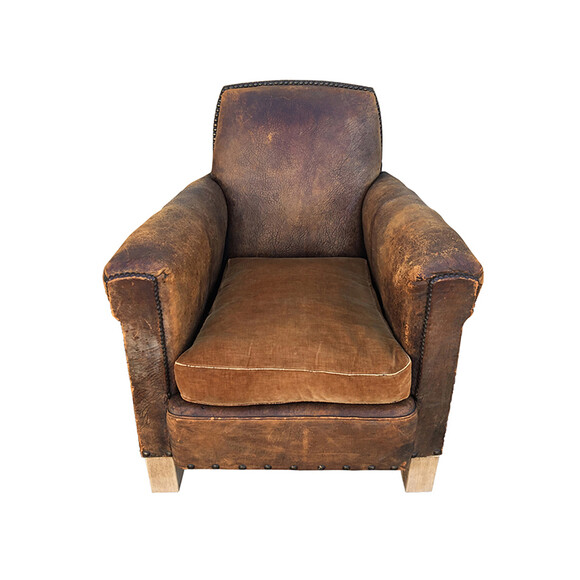 Single French Leather Club Chair 31798