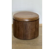 Lucca Studio Douglas Oak and Leather Top Ottoman/Stool 74298