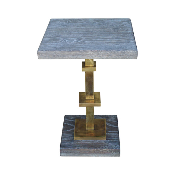 Limited Edition Cerused Oak and Bronze Side Table 26316