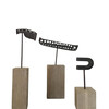 Set of (3) Iron Sculpture on Wood Stand 57437