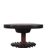 Lucca Studio Walnut Side Table with Base Detail 22333