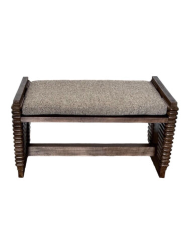 Limited Edition Walnut Modernist Bench with Cushion Seat 64224