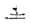 Lucca Studio Channing Chandelier with  Wood and Brass Element. 74690