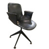 French Black Leather Swivel Desk Chair 18472