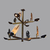 Limited Edition Bronze Element and Oak Chandelier 28541