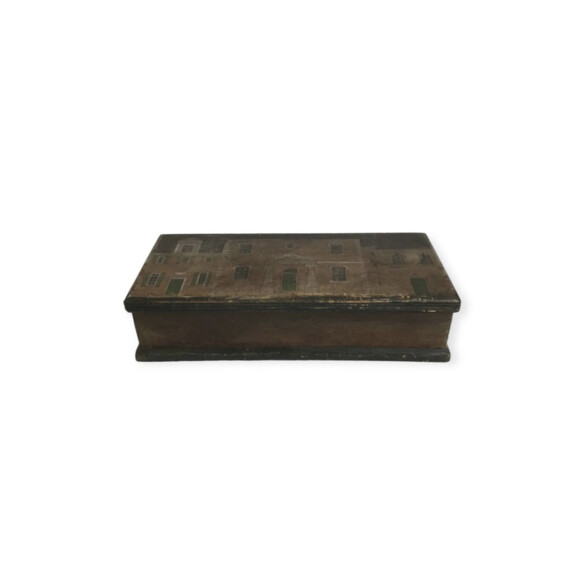 Rare 18th Century Swedish Wood Box with Painted 