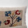 18th Century Turkish Embroidery Silk and Linen Textile Pillow 62736