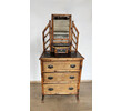 French Bamboo and Chinoiserie Commode with Mirror 65938