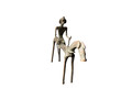 Vintage African Bronze Sculpture of Rider on Horse 76339