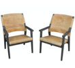 Pair Vintage Swedish Large Leather Lounge Chairs 29092