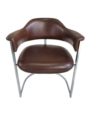 Willy Rizzo Chrome and Leather Desk Chair 79624