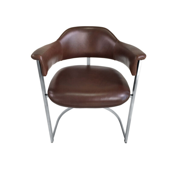 Willy Rizzo Chrome and Leather Desk Chair 79624