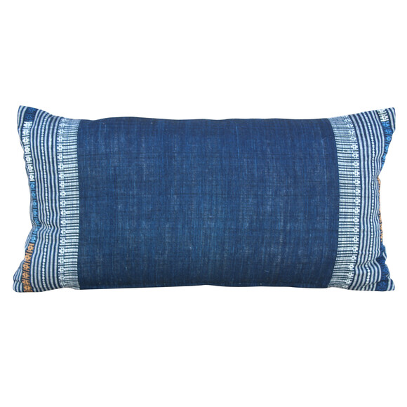 Vintage Central Asia Indigo Textile Pillow 20796