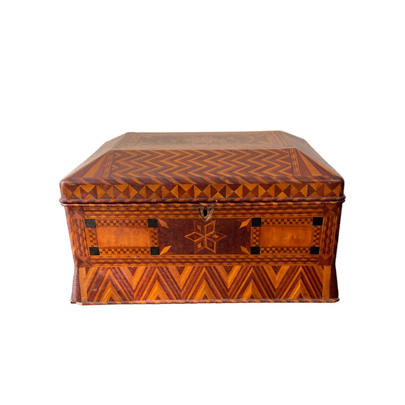 Vintage English Inlaid Wood Box 74478