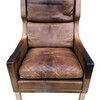 Single Danish Mid Century Arm Chair with Ottoman 60974
