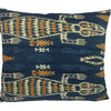 Vintage Indonesian Indigo Ikat Textile Pillow 19447