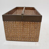 Vintage French Cane & Lucite Wine Holder  Woven Cane Basket 58968