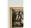 Vintage Danish Modernist Charcoal Painting 73792