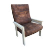 Limited Edition Single Oak and Vintage Leather Chair 60987