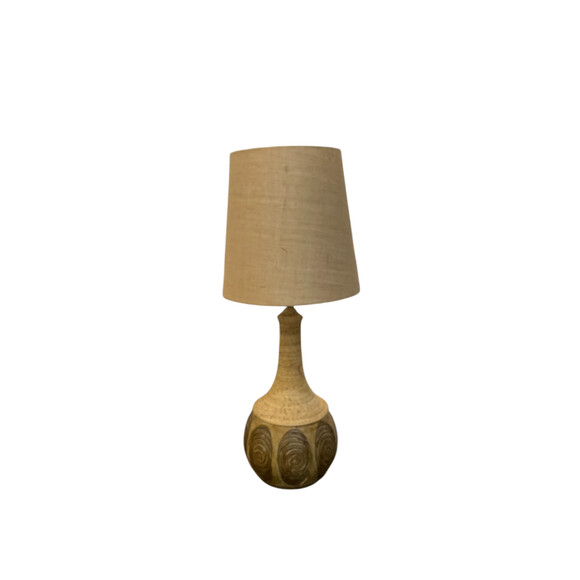 Vintage Danish Ceramic Lamp with Custom Burlap Shade​ 79199