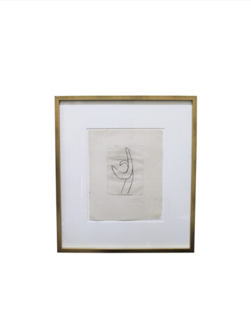 Mid Century French Pencil Drawing, Framed 61491