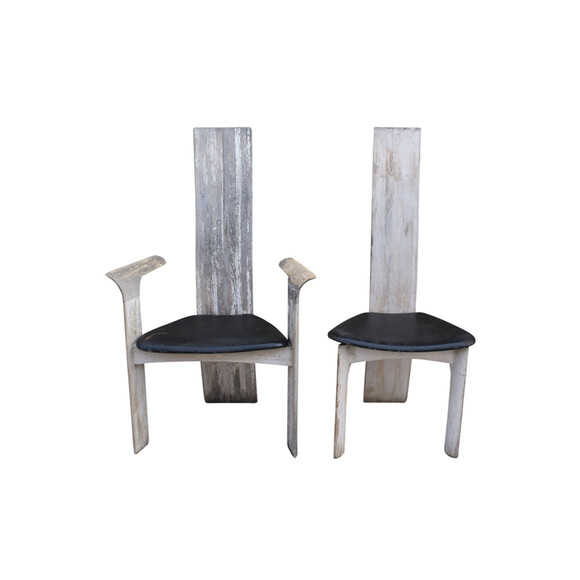Pair French Architectural Chairs 26221