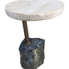 Limited Edition Stone and Oak Side Table 33218