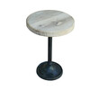 Limited Edition Oak and Vintage Brass Base Side Table 26759