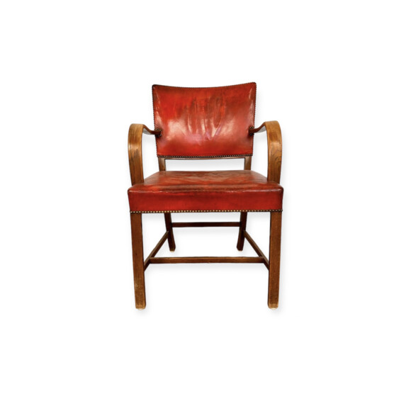 Early Fritz Hansen Leather Arm Chair 59365