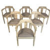 Set (6) Belgian Oak Dining Arm Chairs 19221