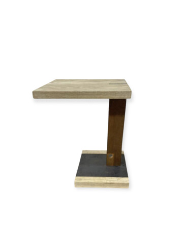Limited Edition Oak and Iron Side Table 67009