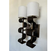 Pair of Lucca Studio Currier Sconces in Bronze and Leather 73549