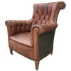 19th Century French Leather Chair 55802