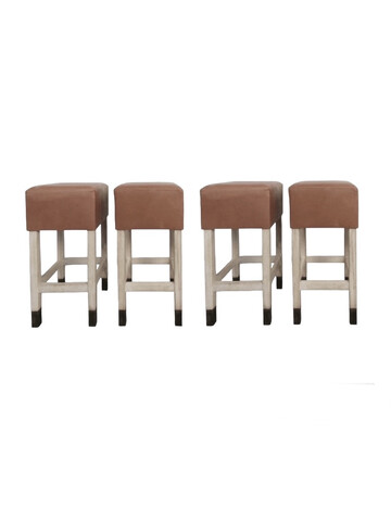 Lucca Studio Set of (4) Percy Saddle
Leather and Oak Stools 66359