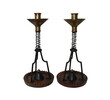 French Modernist Iron and Bronze Candlesticks 29162