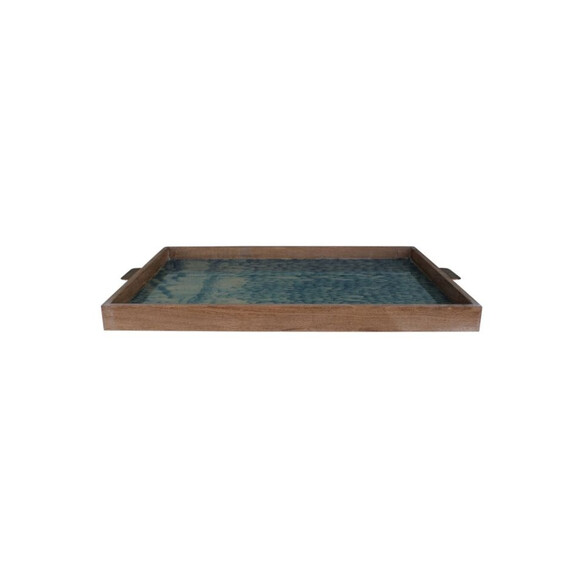 Limited Edition Oak And Vintage Marbleized Paper Tray 24309